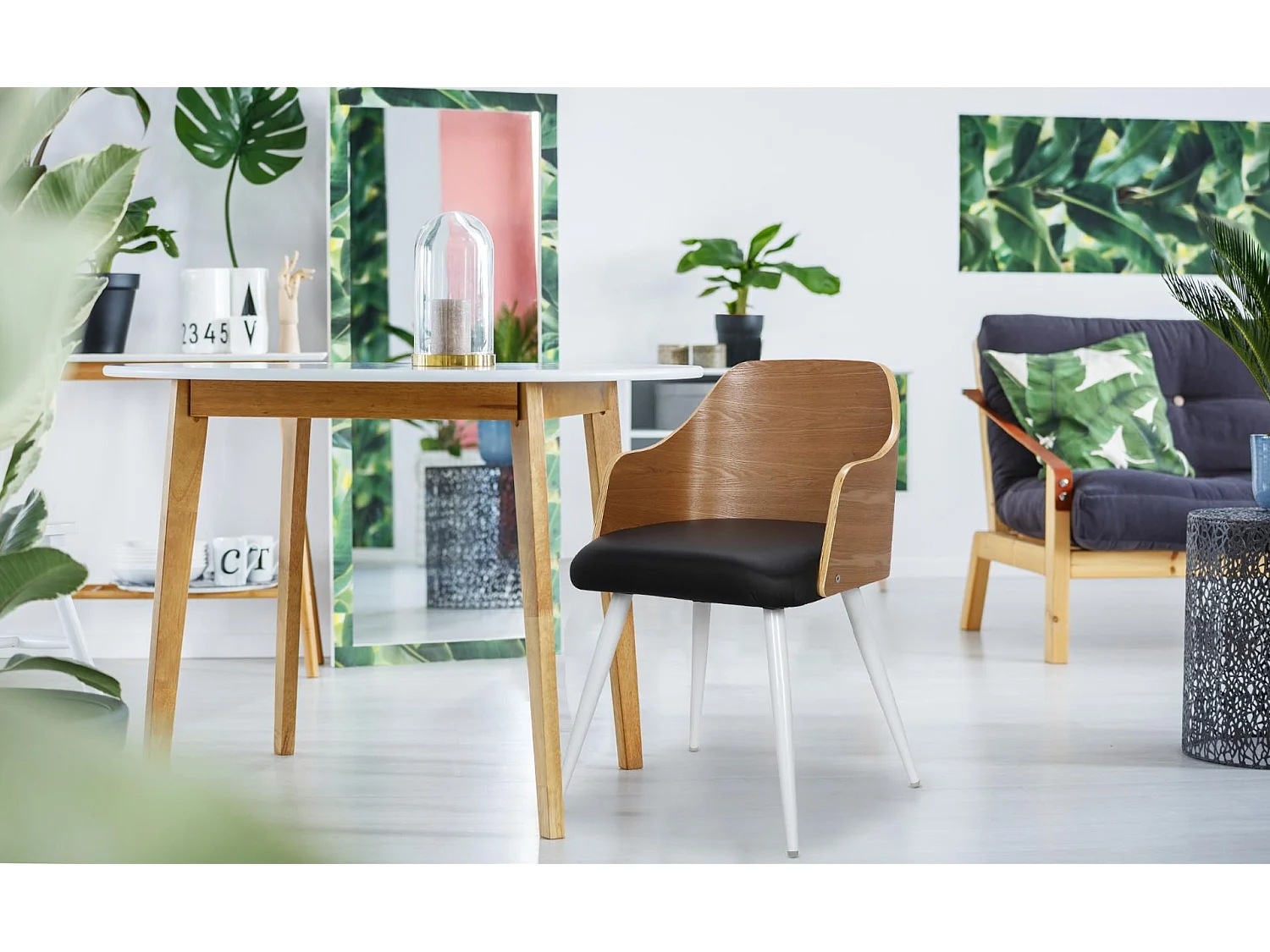 Lot de 2 Chaises Scandinaves "Adny" 73cm Chêne & Noir