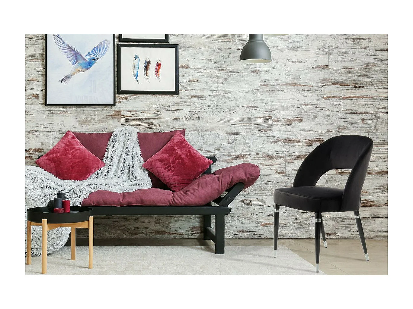 Lot de 2 Chaises en Velours "Courtney" 83cm Noir & Argent
