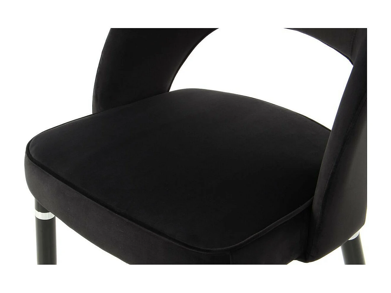 Lot de 2 Chaises en Velours "Courtney" 83cm Noir & Argent