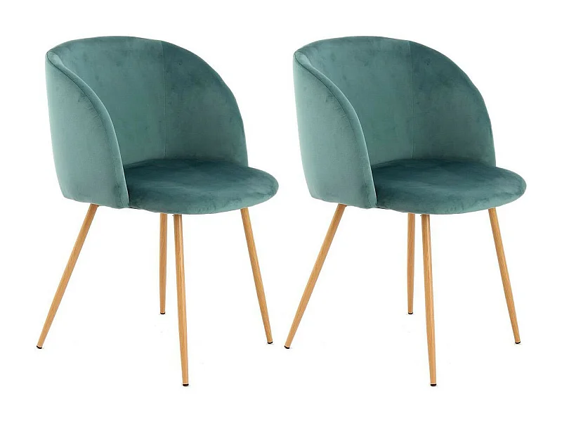Lot de 2 Chaises en Velours "Celina" 84 cm Vert