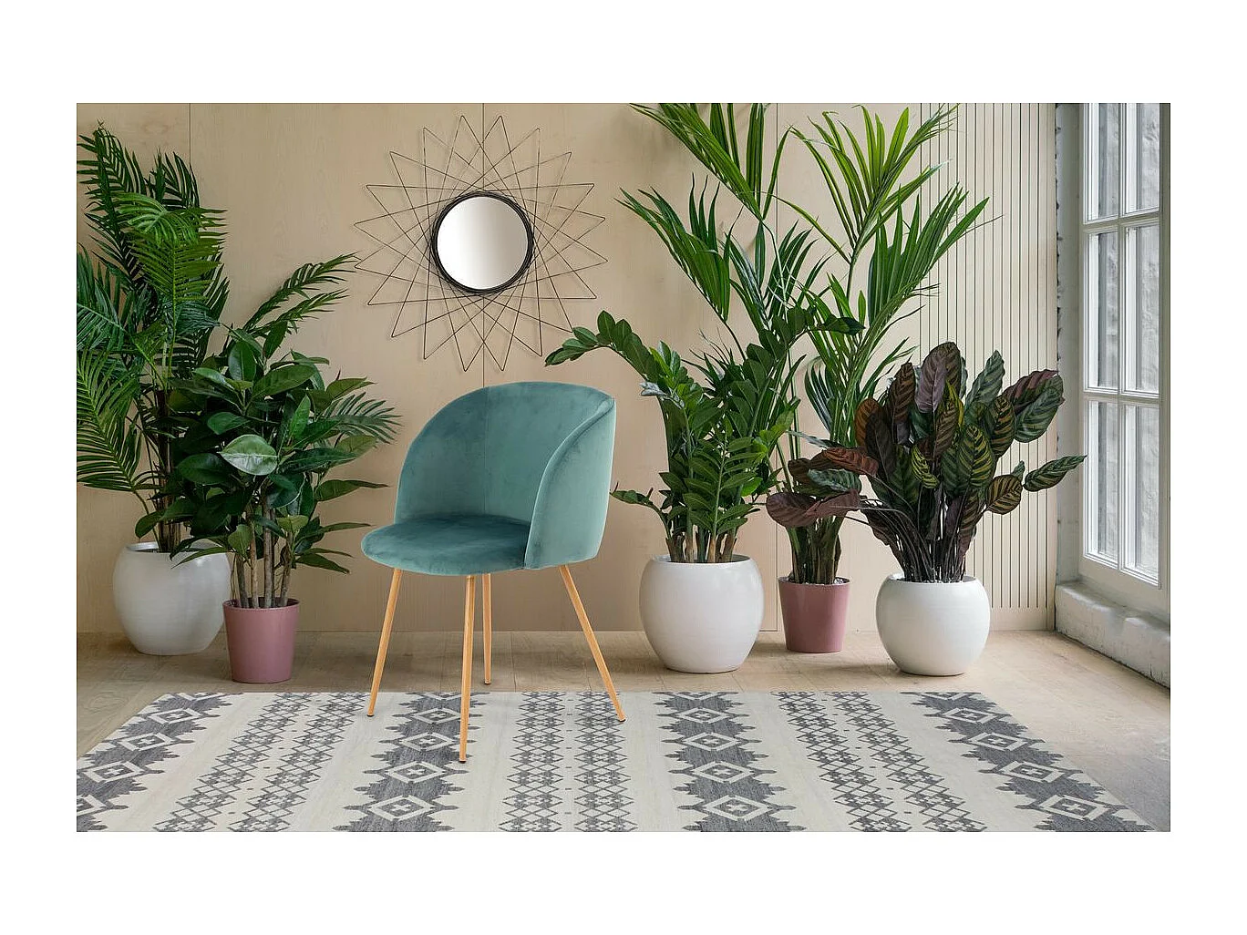 Lot de 2 Chaises en Velours "Celina" 84 cm Vert