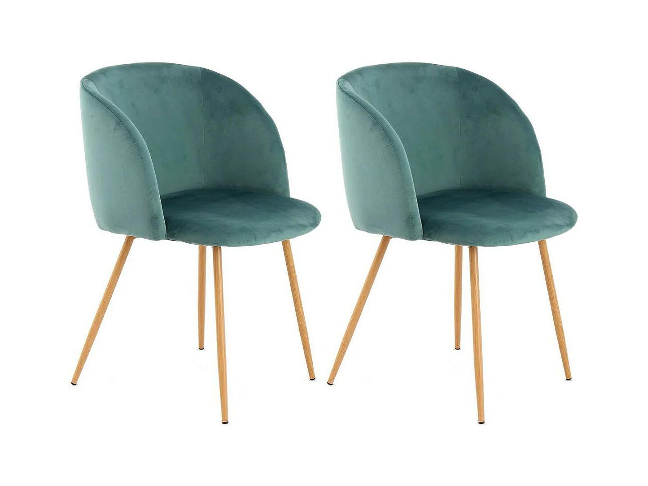 Lot de 2 Chaises en Velours "Celina" 84 cm Vert