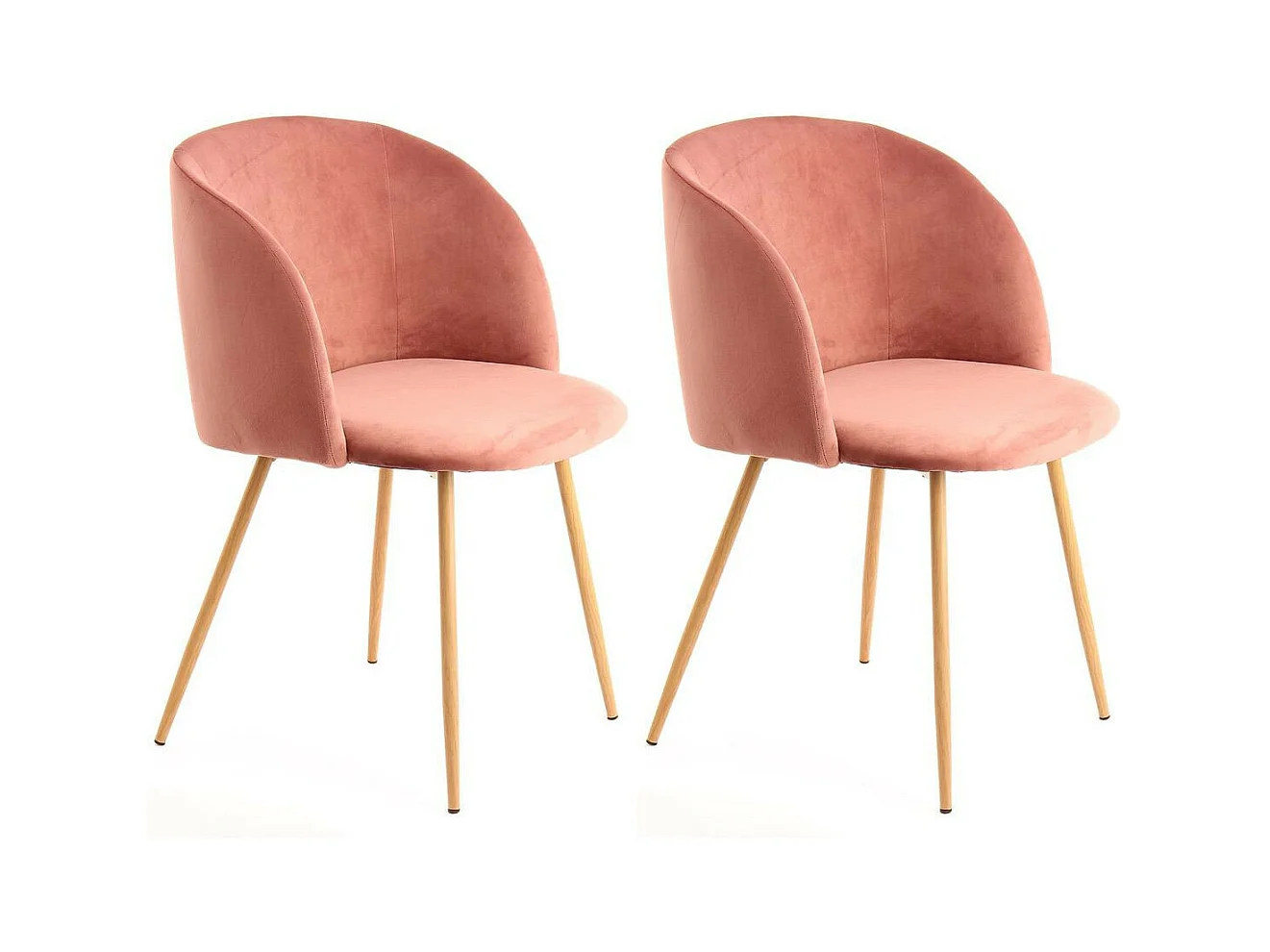 Lot de 2 Chaises en Velours "Celina" 84 cm Rose