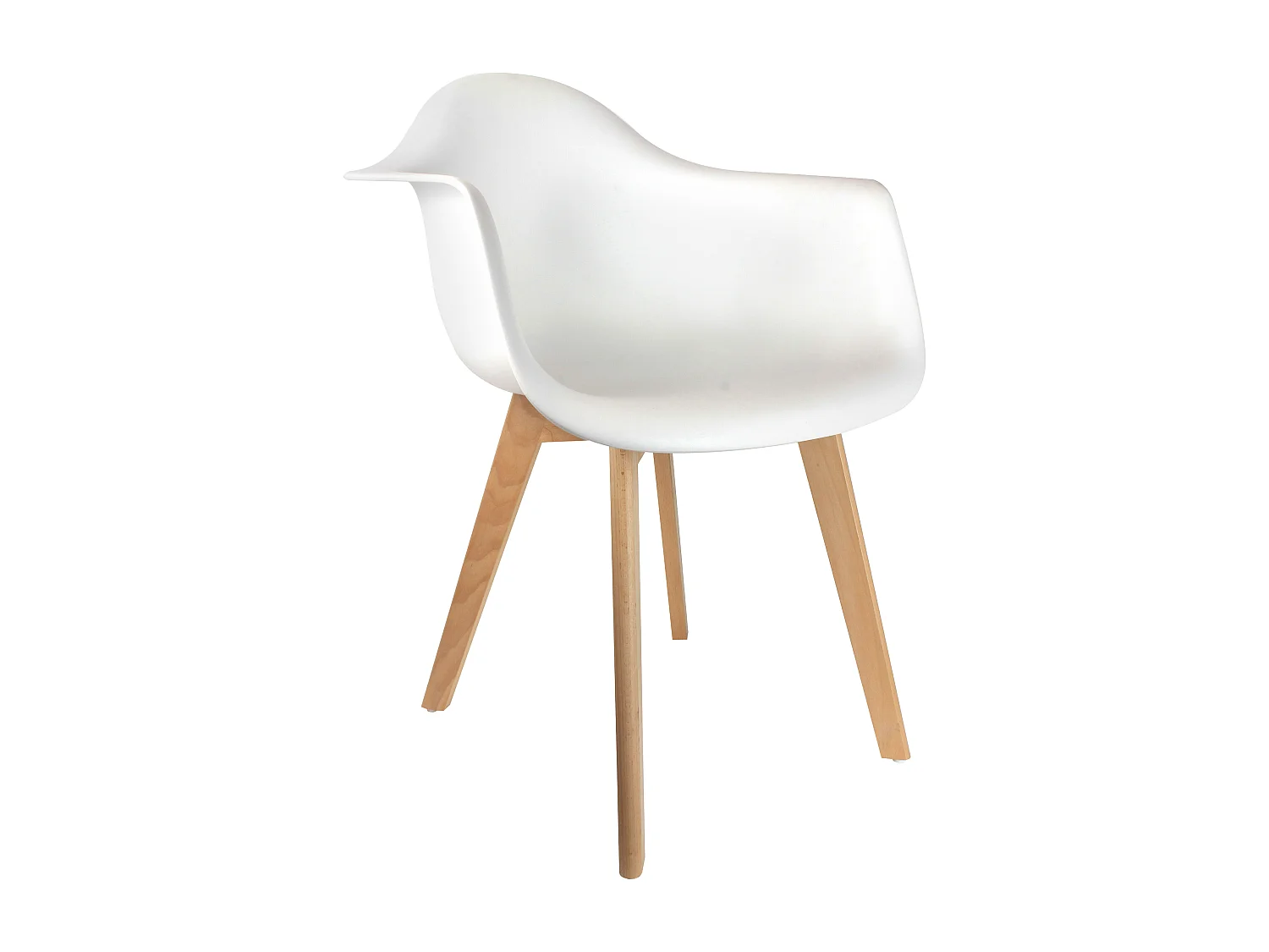 Fauteuil scandinave pour enfant - 41.50 cm x 41 cm x 57 cm - Polypropylène et hêtre - Blanc