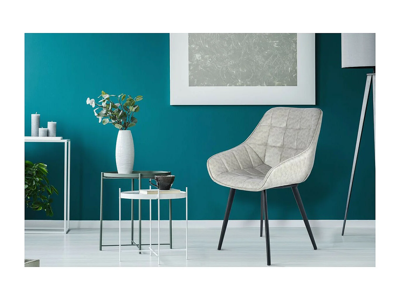 Lot de 2 Chaises Rétro "Demi" 88cm Gris & Noir