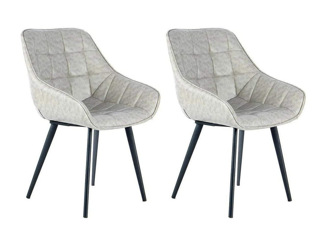 Lot de 2 Chaises Rétro "Demi" 88cm Gris & Noir