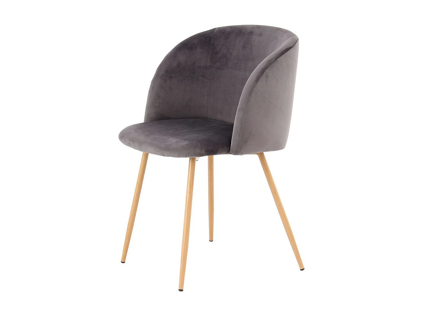 Lot de 2 Chaises en Velours "Celina" 84 cm Gris