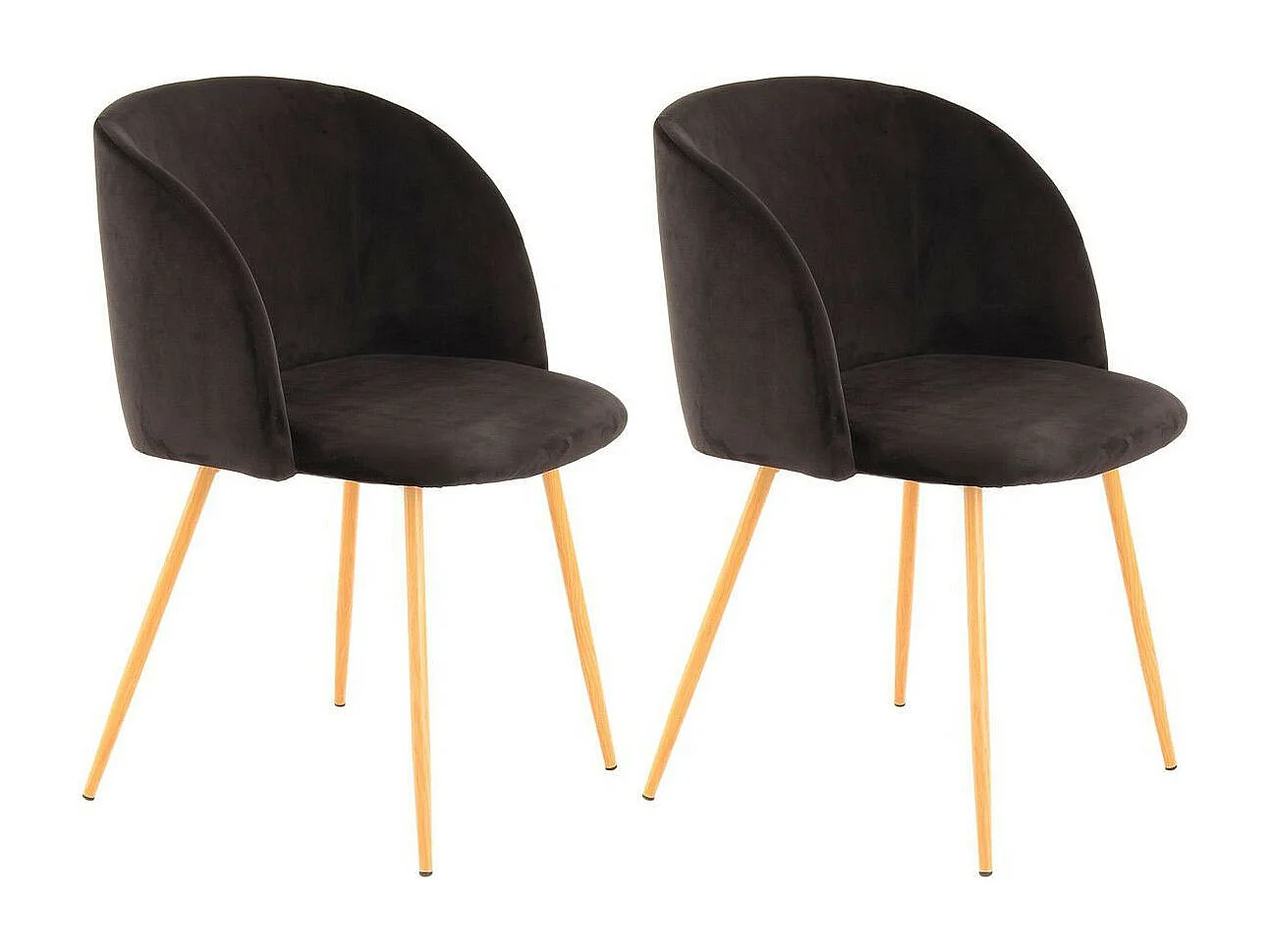 Lot de 2 Chaises en Velours "Celina" 84 cm Noir