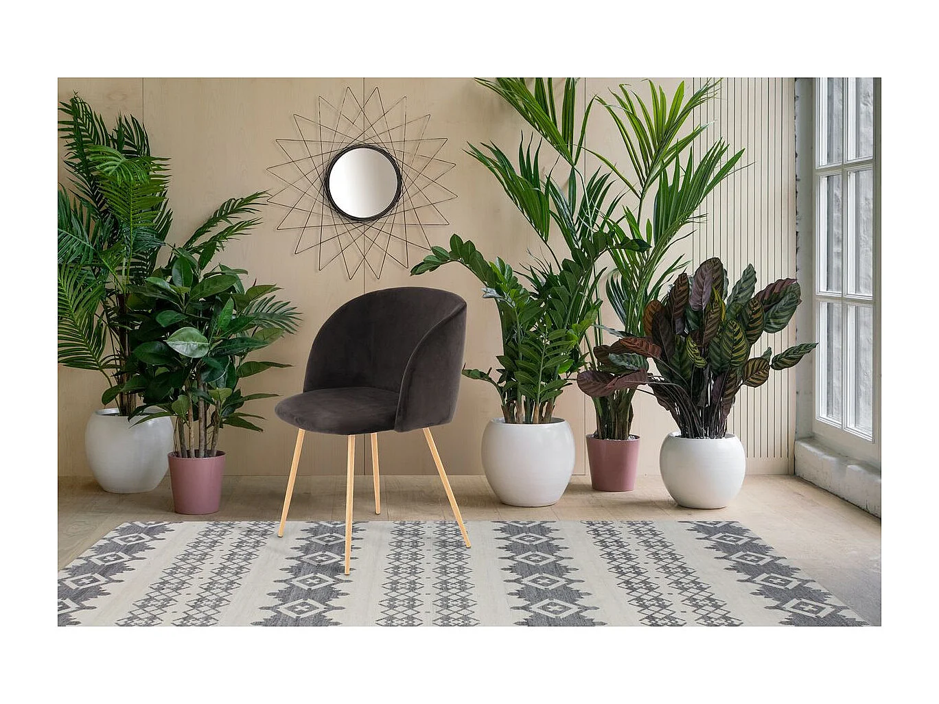 Lot de 2 Chaises en Velours "Celina" 84 cm Noir