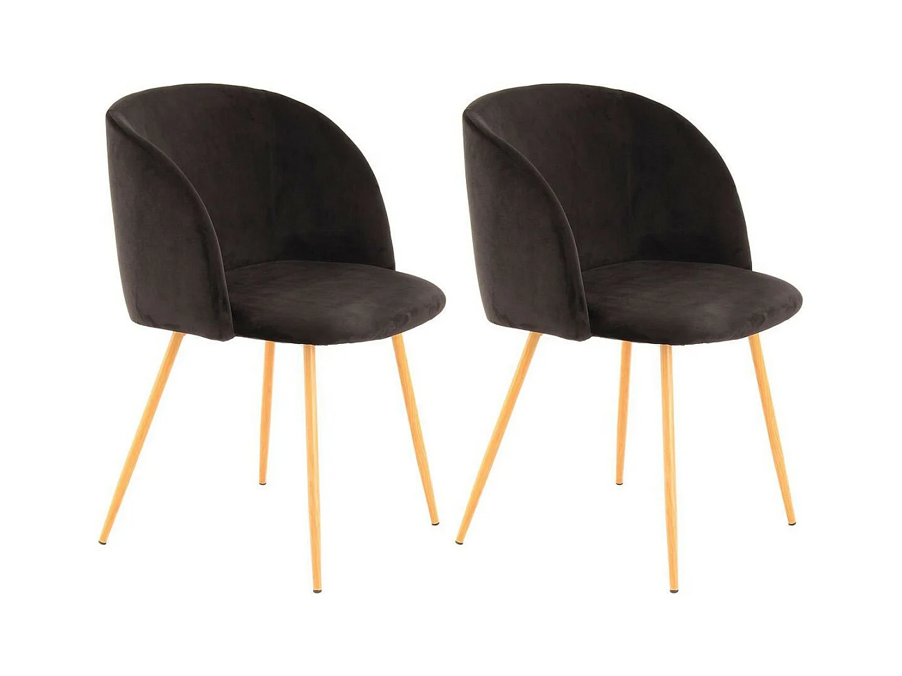 Lot de 2 Chaises en Velours "Celina" 84 cm Noir