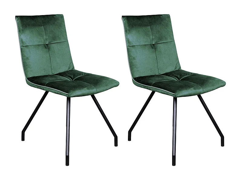 Lot de 2 Chaises en Velours "Eaden" 87cm Vert