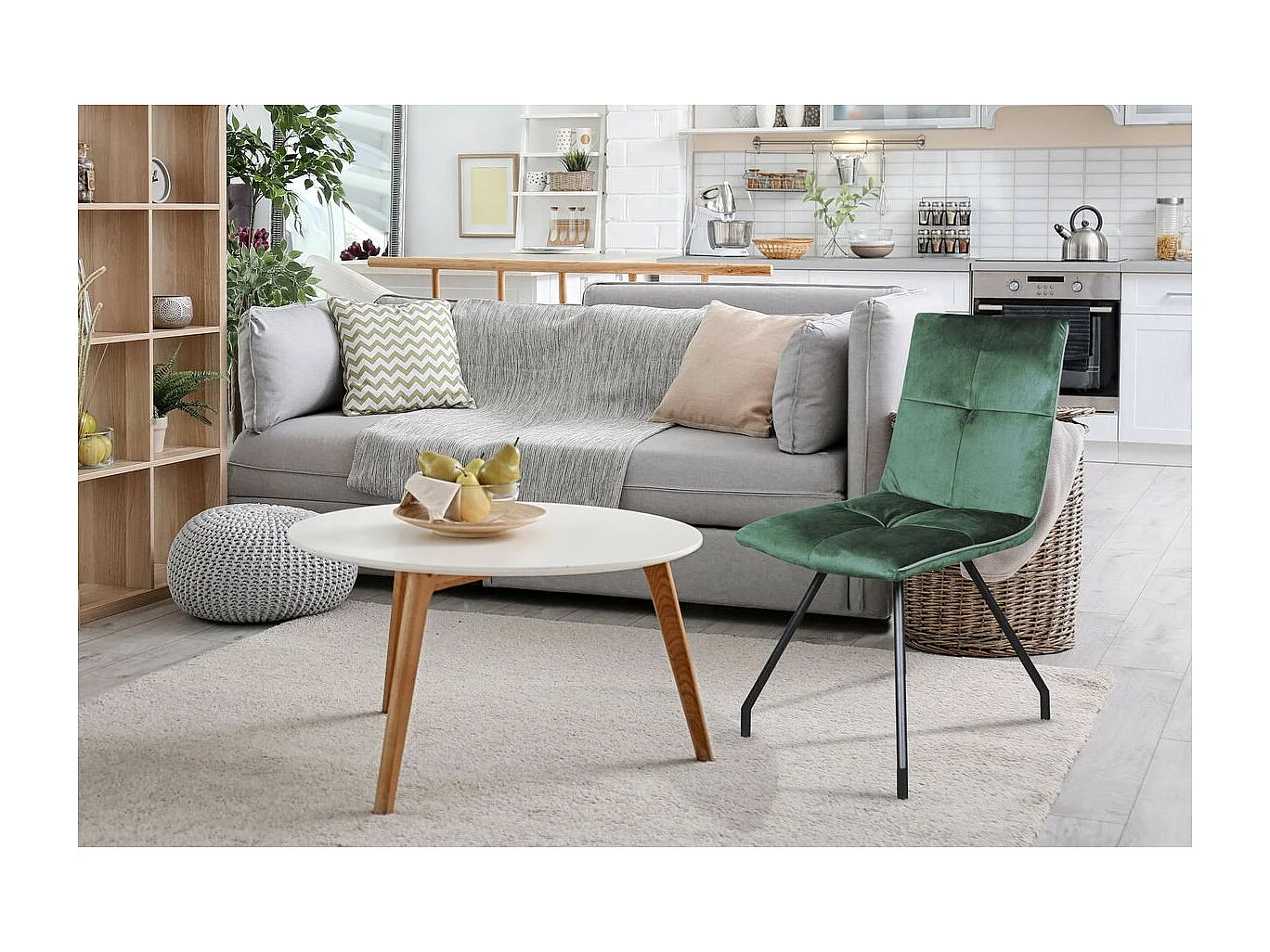 Lot de 2 Chaises en Velours "Eaden" 87cm Vert