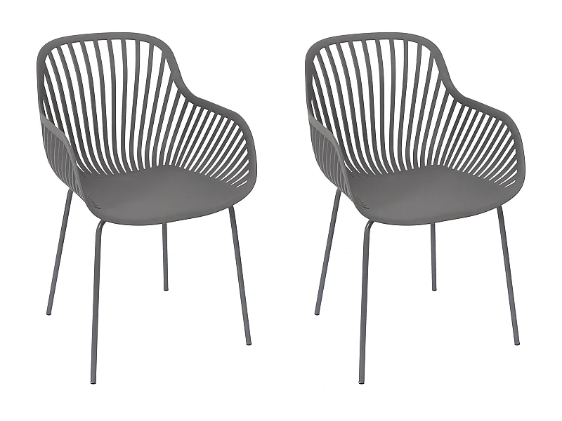 Fauteuil Outdoor Ibiza Gris - Lot De 2