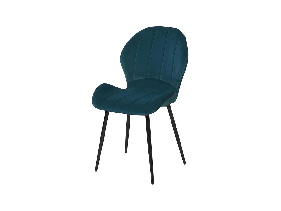 Lot de 2 Chaises en Velours "Onycha" 90cm Bleu