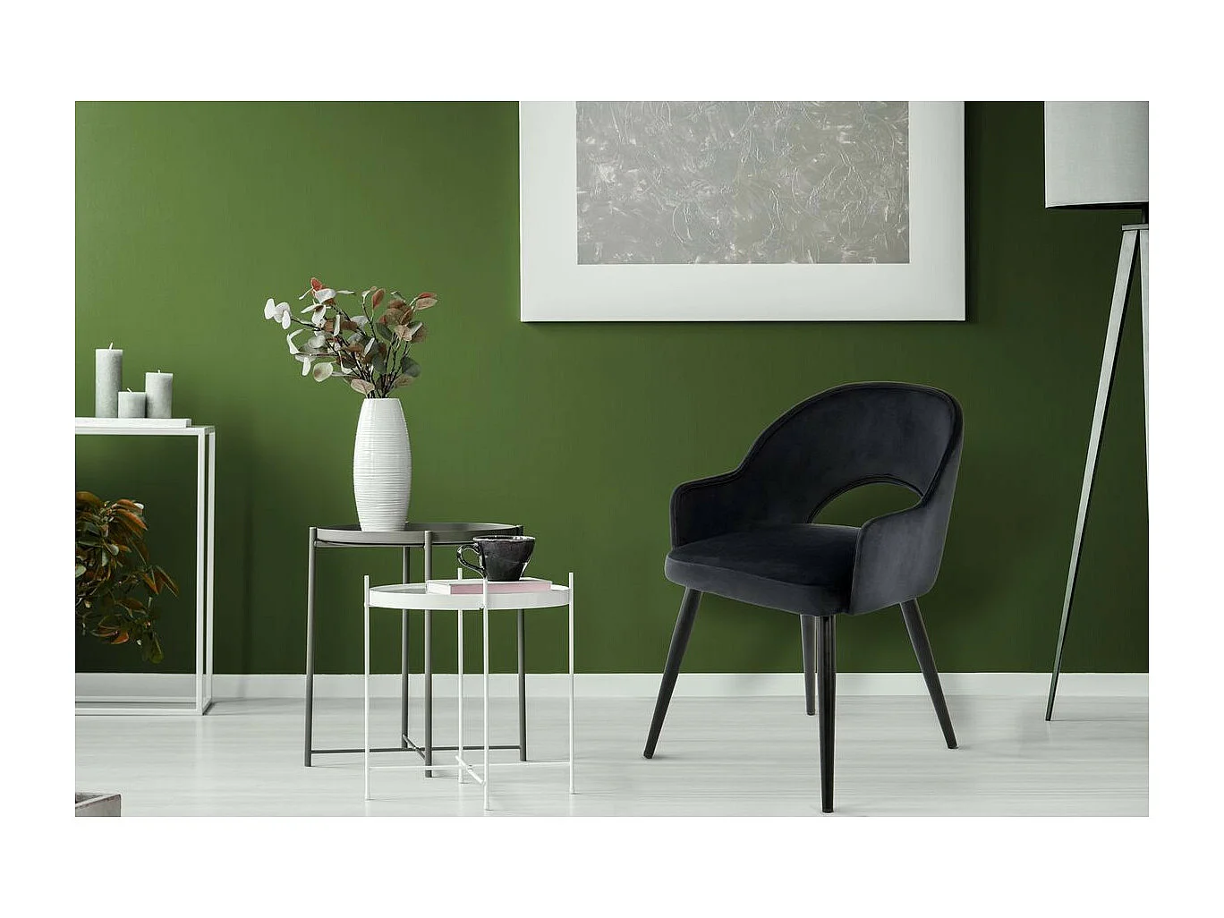 Lot de 2 Chaises en Velours "Joris" 77cm Noir