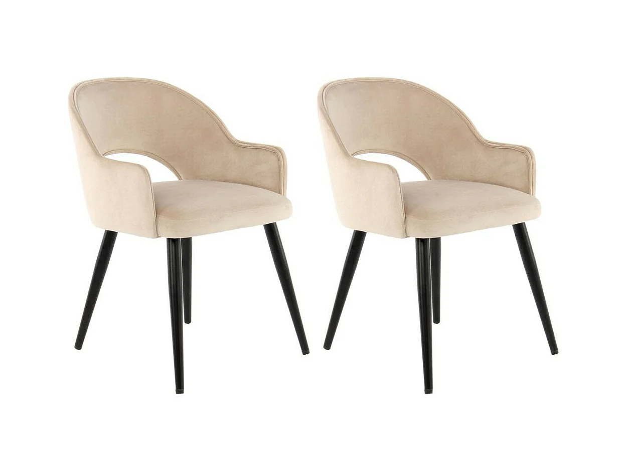 Lot de 2 Chaises en Velours "Joris" 77cm Champagne