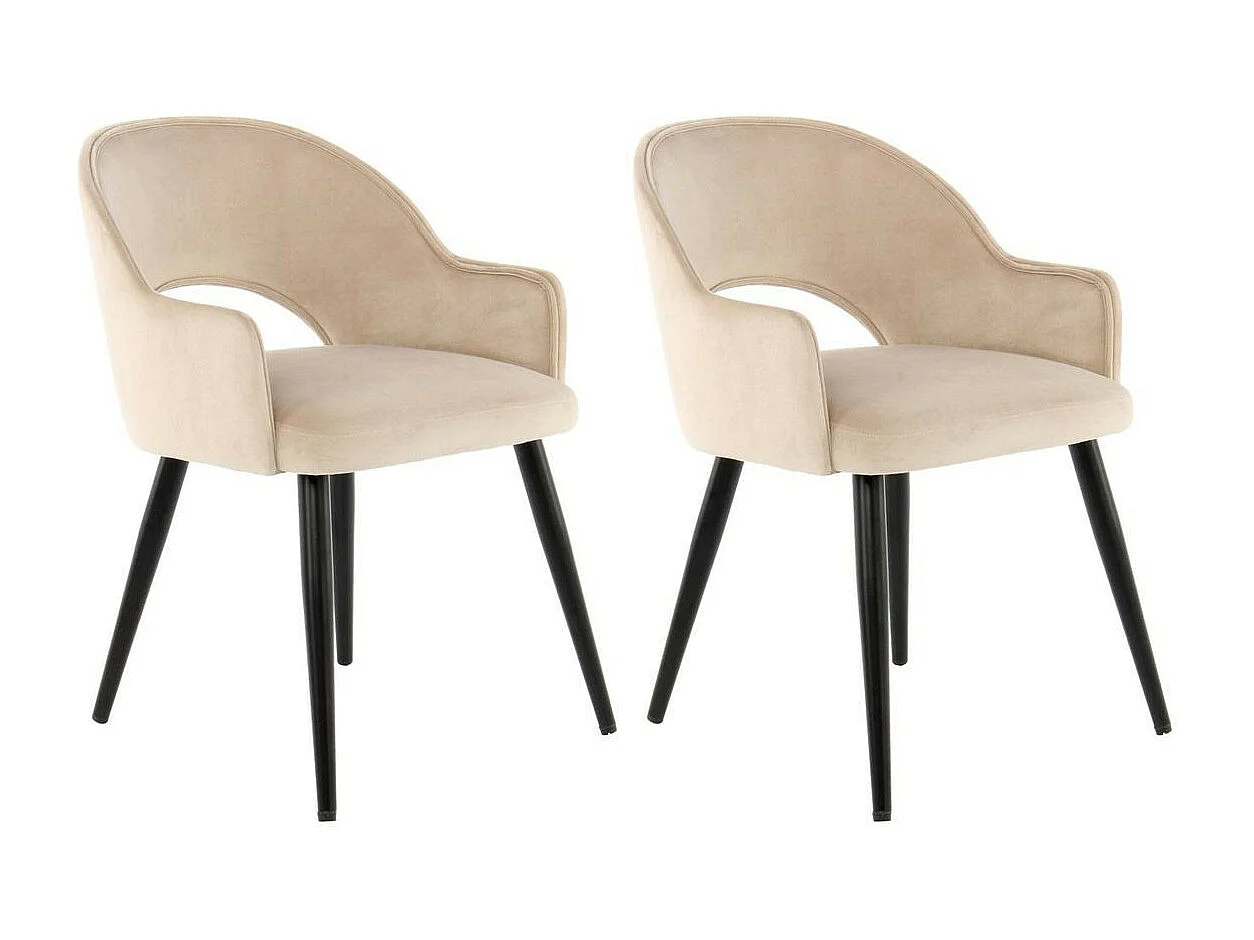 Lot de 2 Chaises en Velours "Joris" 77cm Champagne