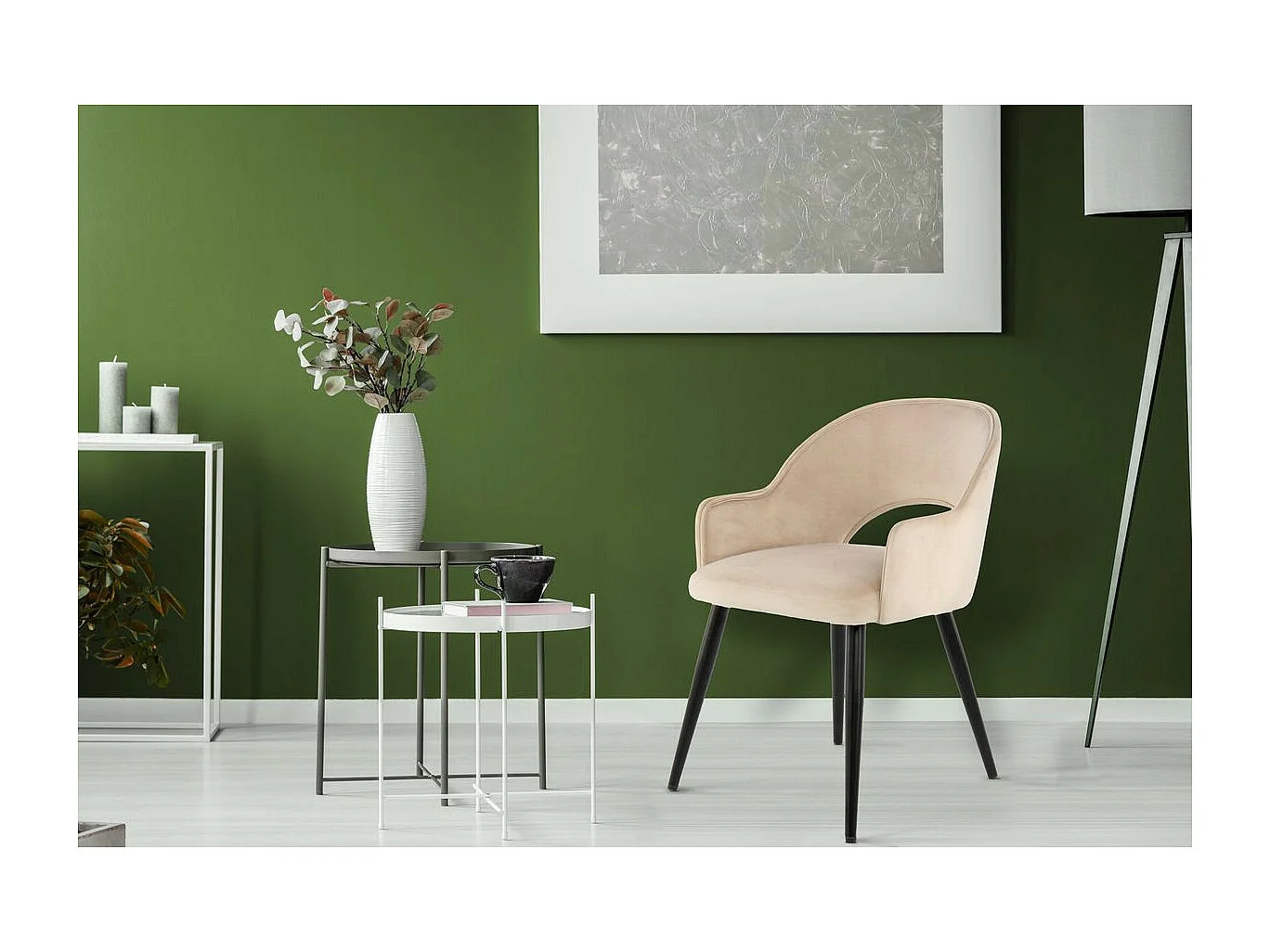 Lot de 2 Chaises en Velours "Joris" 77cm Champagne