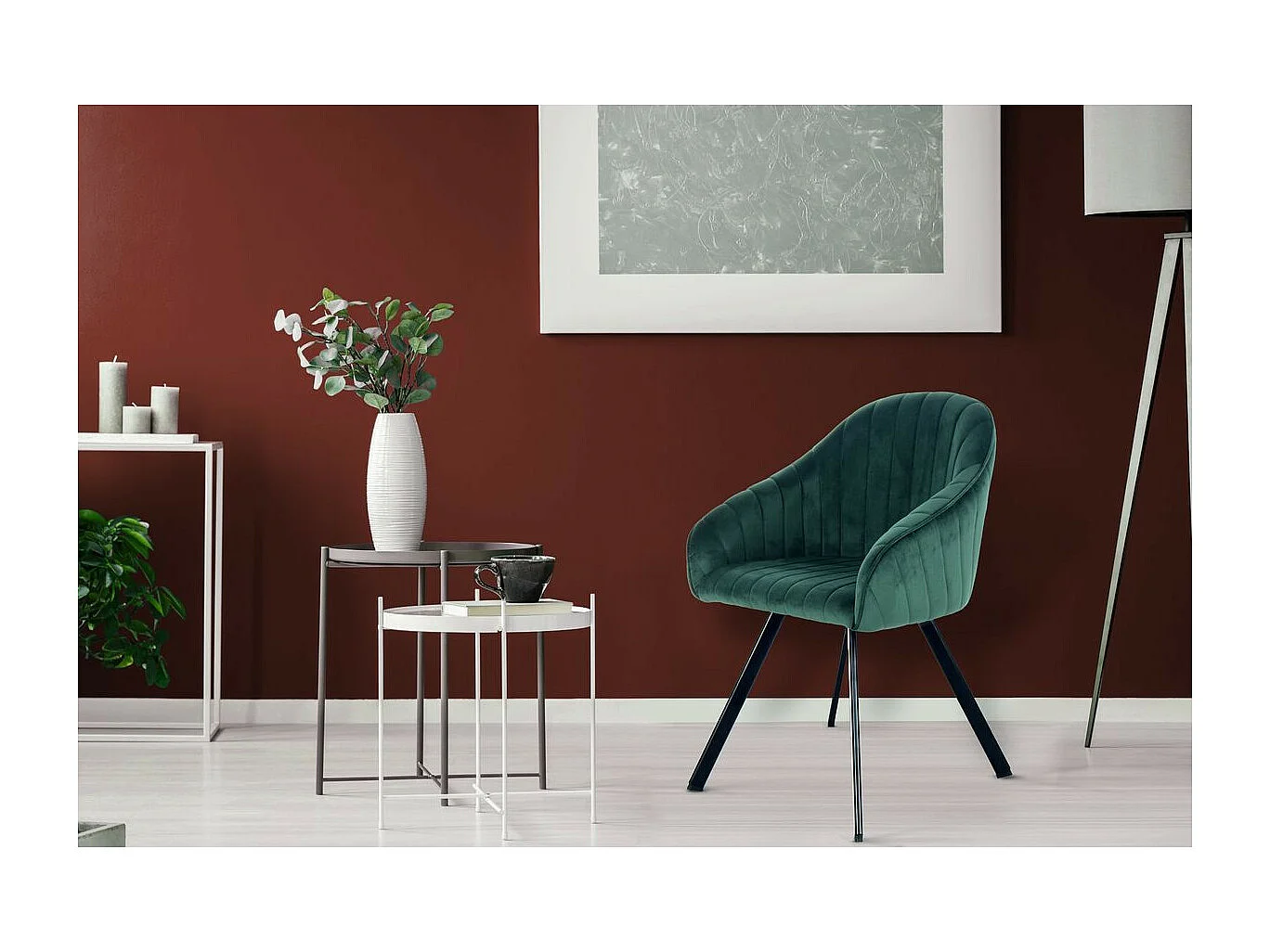 Lot de 2 Chaises en Velours "Jodie" 86cm Vert