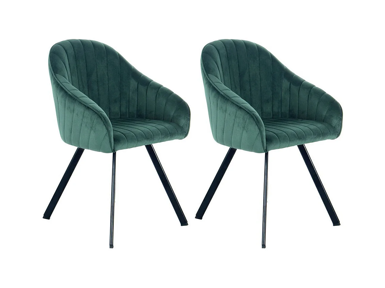Lot de 2 Chaises en Velours "Jodie" 86cm Vert