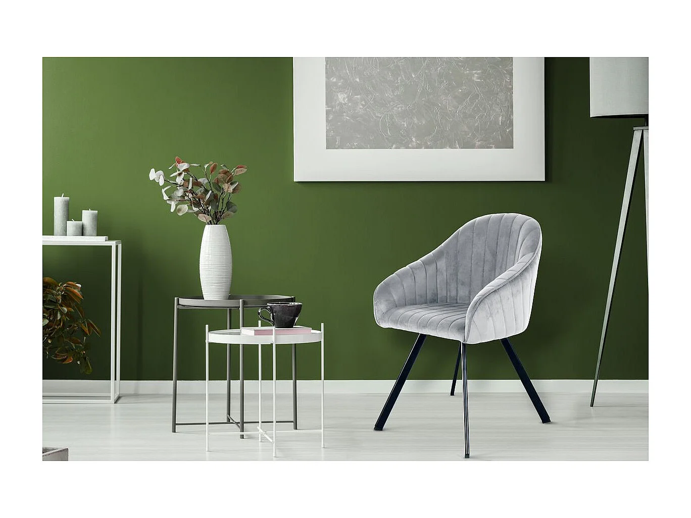 Lot de 2 Chaises en Velours "Jodie" 86cm Argent