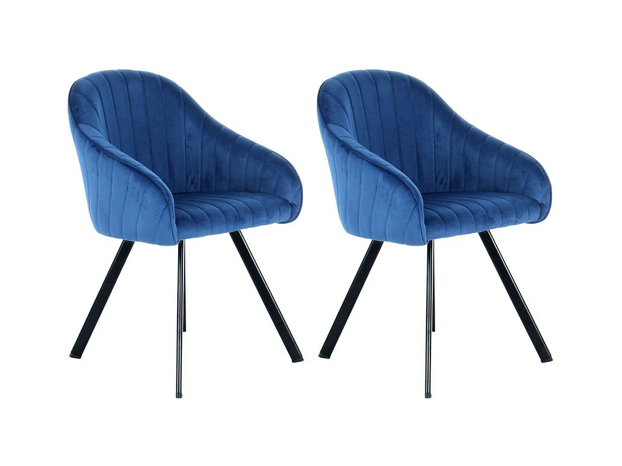 Lot de 2 Chaises en Velours "Jodie" 86cm Bleu