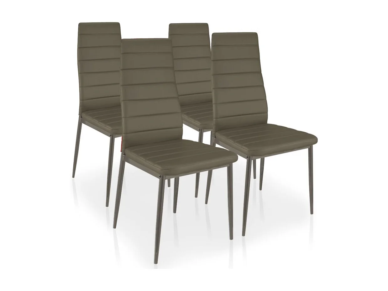 Lot de 4 Chaises Design "Kaïus" 95cm Taupe
