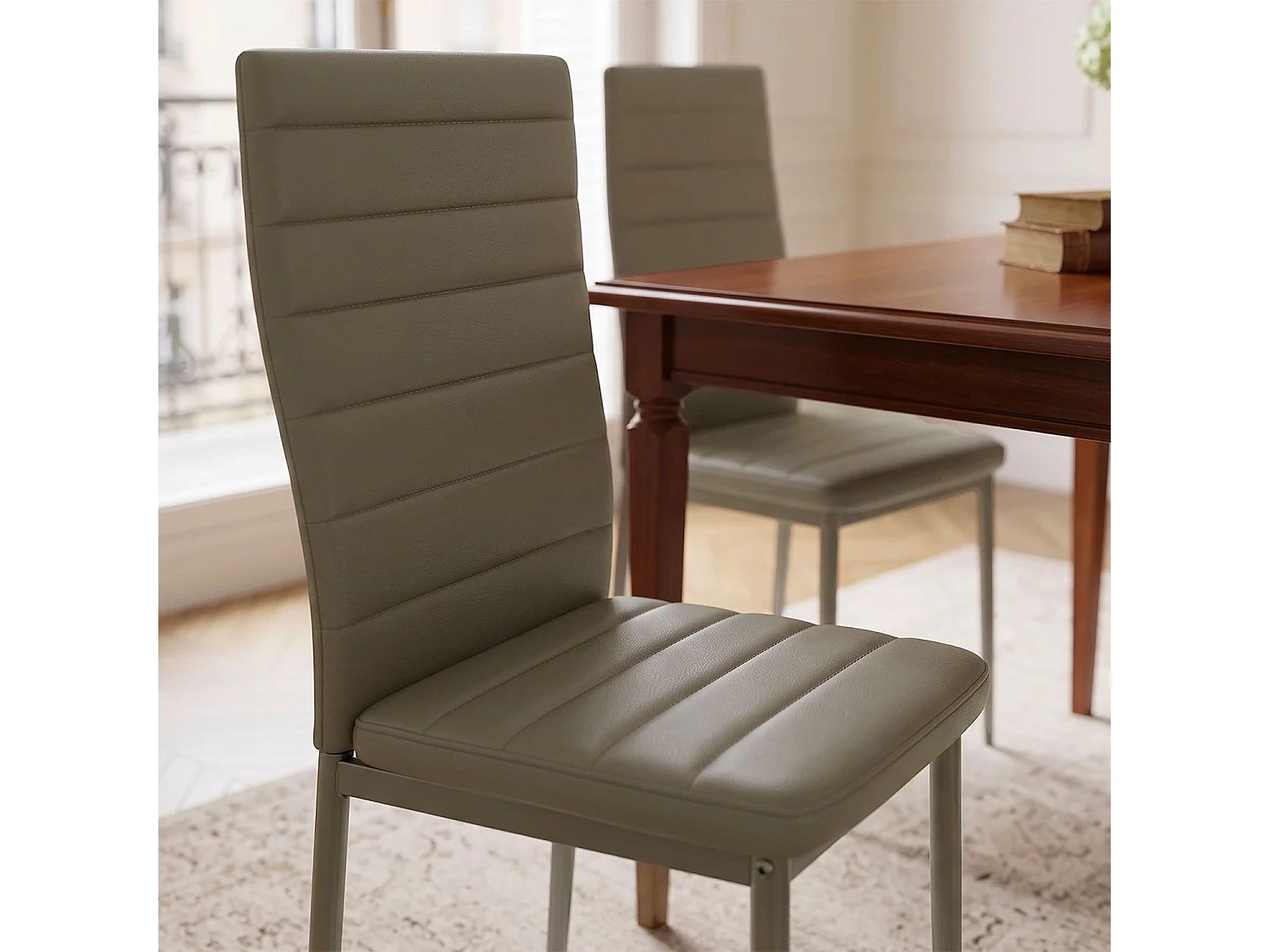Lot de 4 Chaises Design "Kaïus" 95cm Taupe