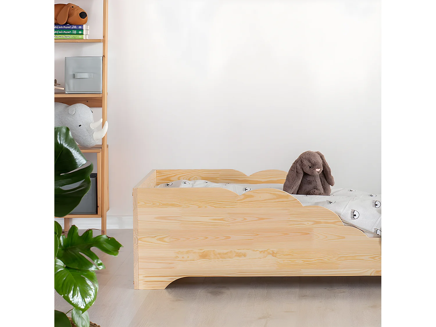 Lit 90x190 sommier inclus Blandine Bois