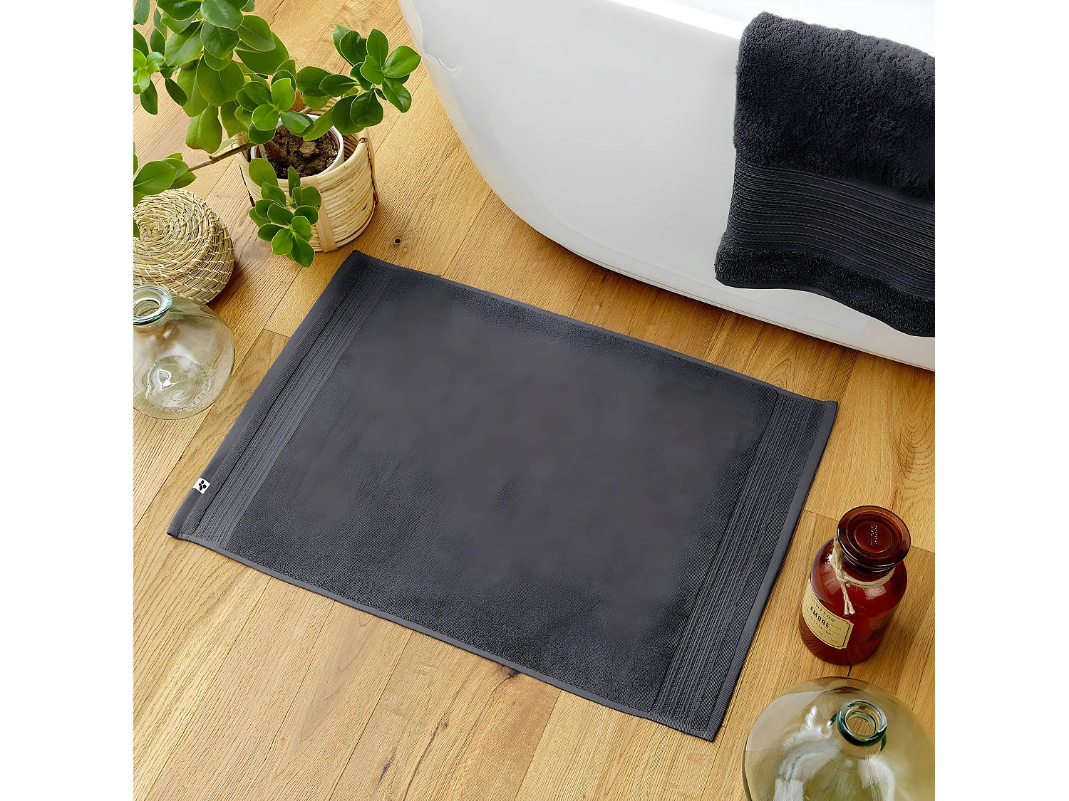 EMMA - Tapis de Bain 50x70cm en Coton Bio Coloris Orage