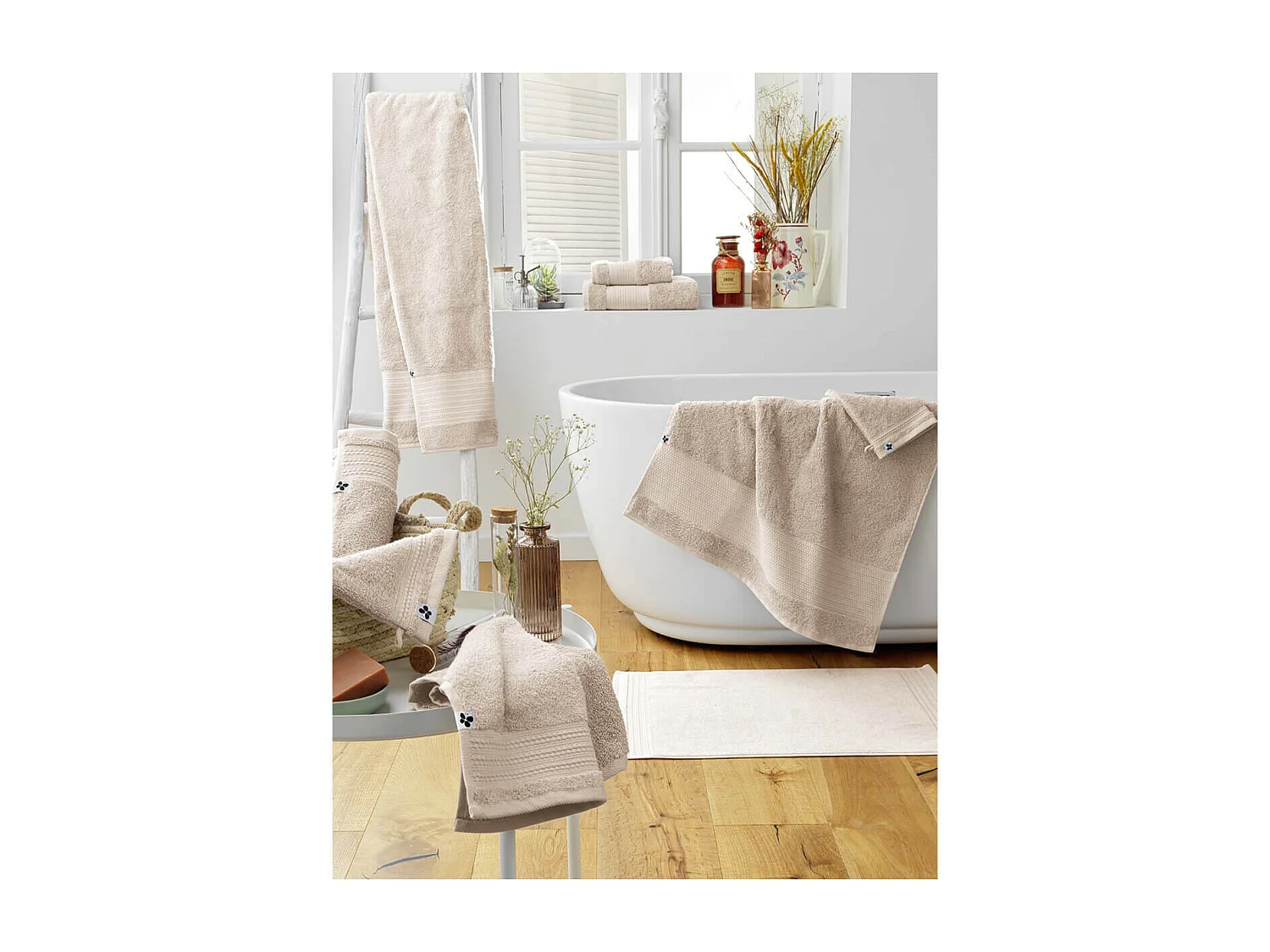 EMMA - Tapis de Bain 50x70cm en Coton Bio Coloris Pampa