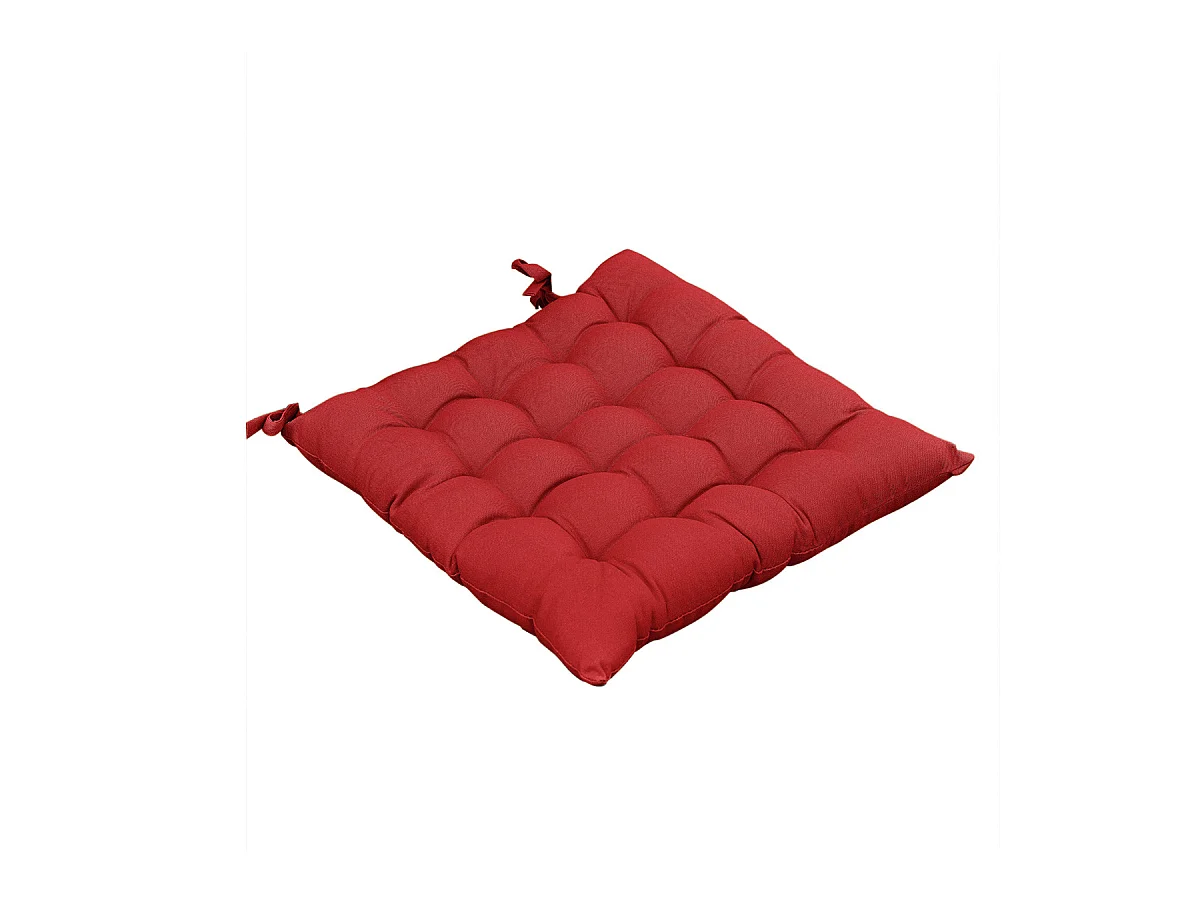 SOPHIE - Coussin de Chaise Matelassé 38x38cm Coton Coloris Cerise