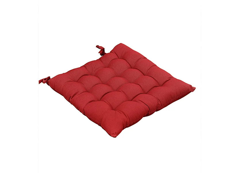 SOPHIE - Coussin de Chaise Matelassé 38x38cm Coton Coloris Cerise