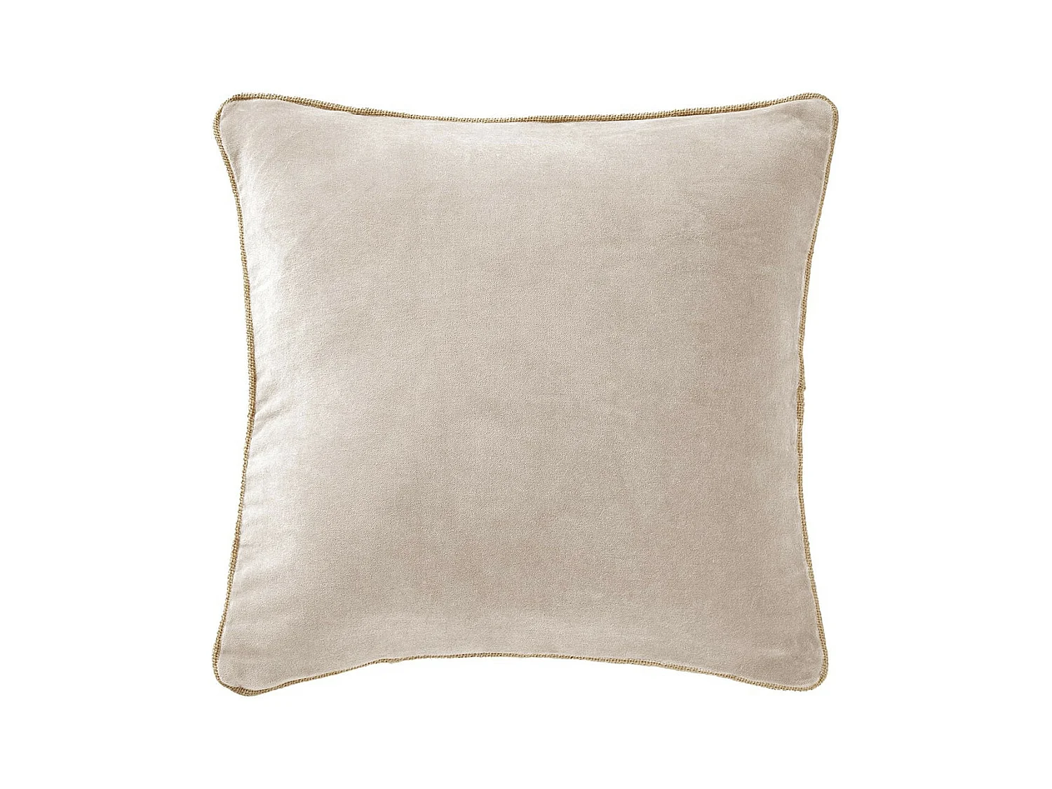 HARRIS - Coussin Déhoussable 45x45cm Velours de Coton Coloris Pampa