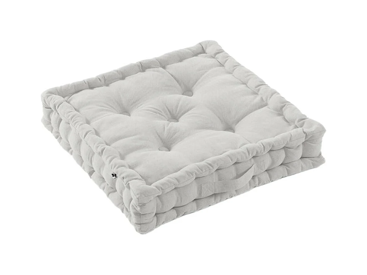SOPHIE - Coussin de Sol 50x50cm Coton Coloris Nuage