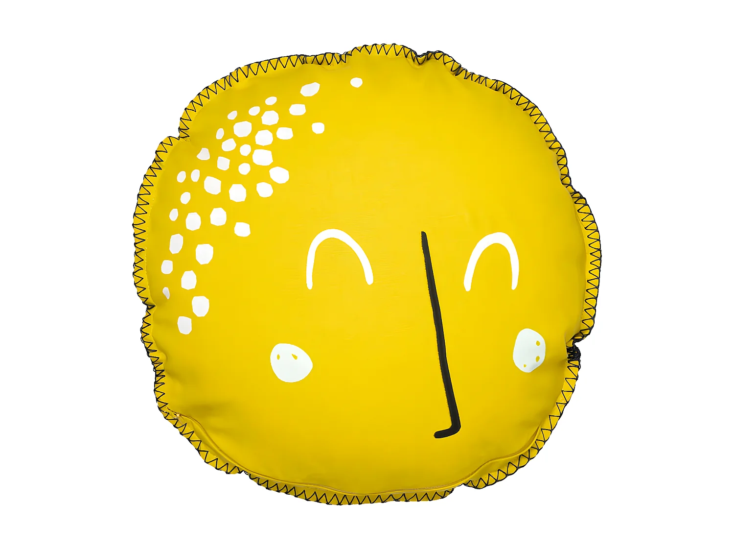 LUNEA - Coussin Déhoussable Ø40cm Motifs Lune et Soleil