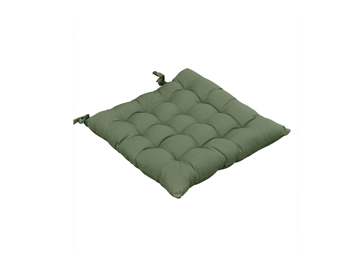 SOPHIE - Coussin de Chaise Matelassé 38x38cm Coton Coloris Romarin