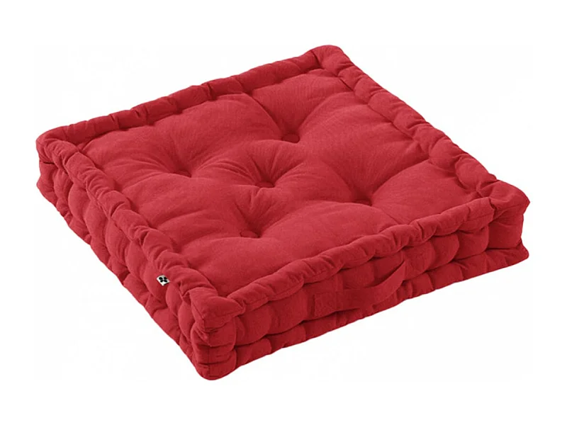 SOPHIE - Coussin de Sol 50x50cm Coton Coloris Cerise