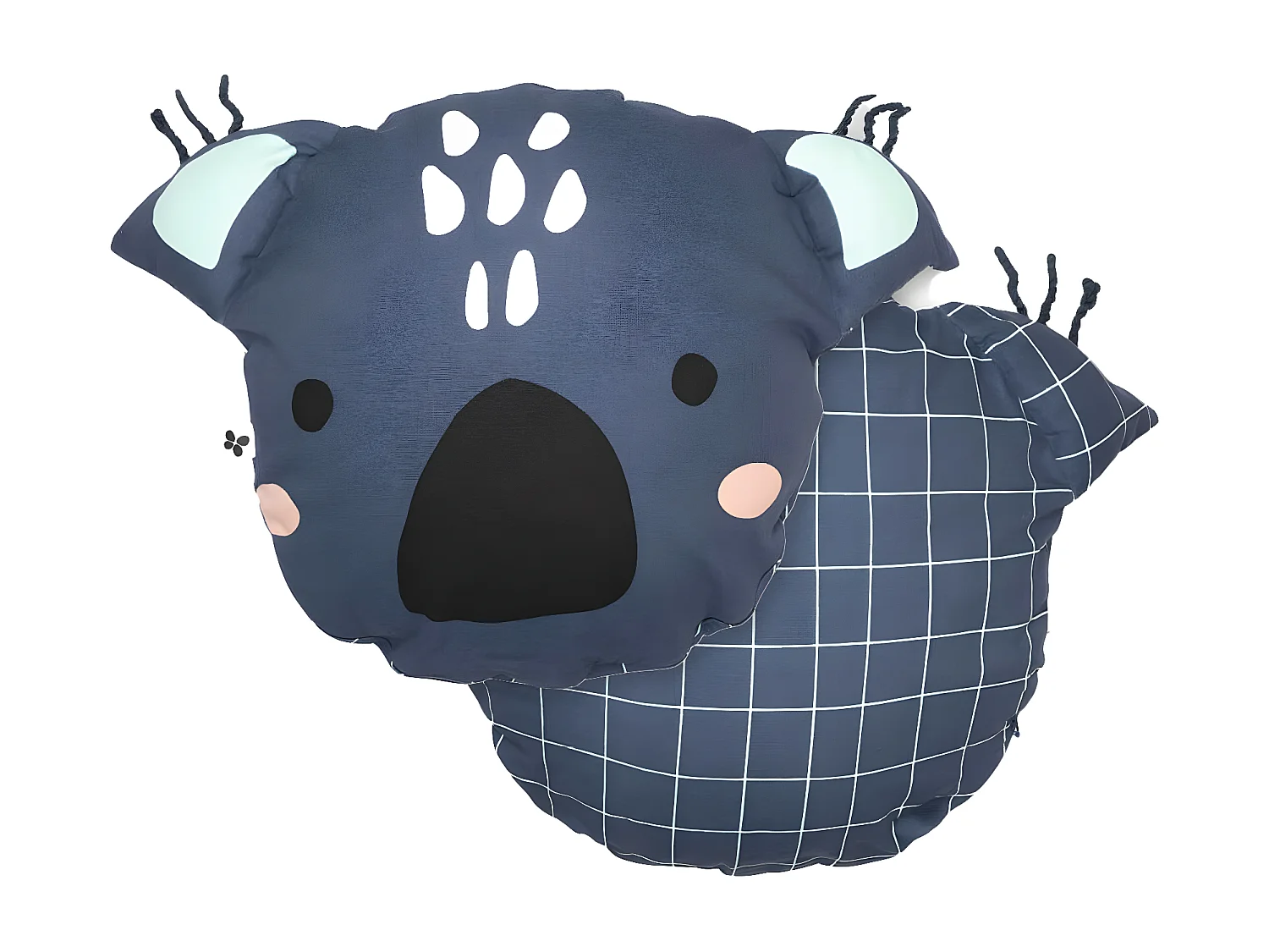 PRANI - Coussin Déhoussable Ø40cm Coton Motif Koala avec Oreilles