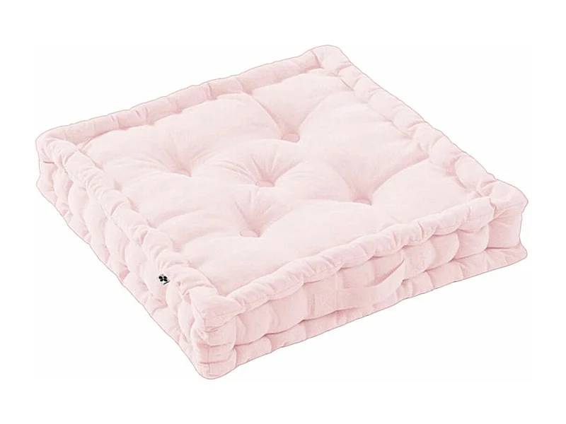 SOPHIE - Coussin de Sol 50x50cm Coton Coloris Pivoine