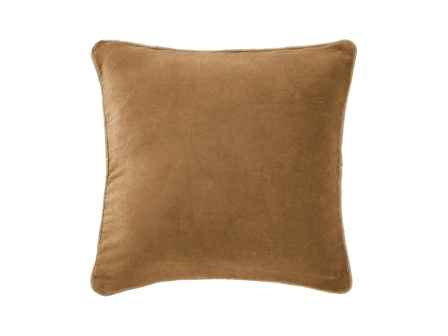 HARRIS - Coussin Déhoussable 45x45cm Velours de Coton Coloris Camel