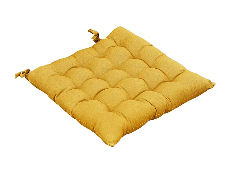 SOPHIE - Coussin de Chaise Matelassé 38x38cm Coton Coloris Safran