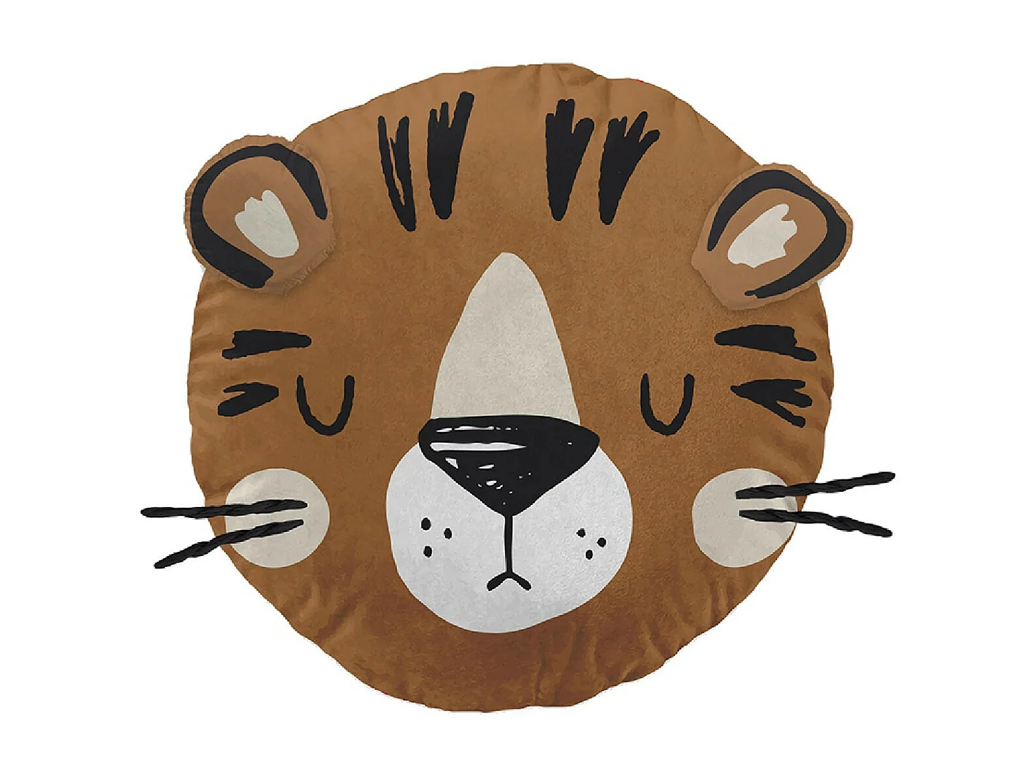 DEREK - Coussin Déhoussable Ø30cm Coton Motif Tigre