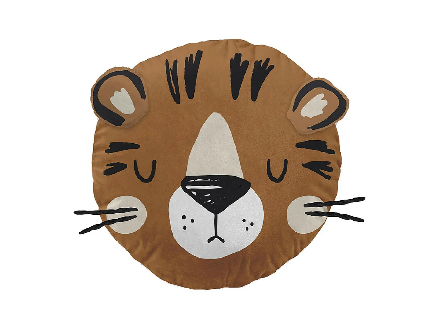 DEREK - Coussin Déhoussable Ø30cm Coton Motif Tigre