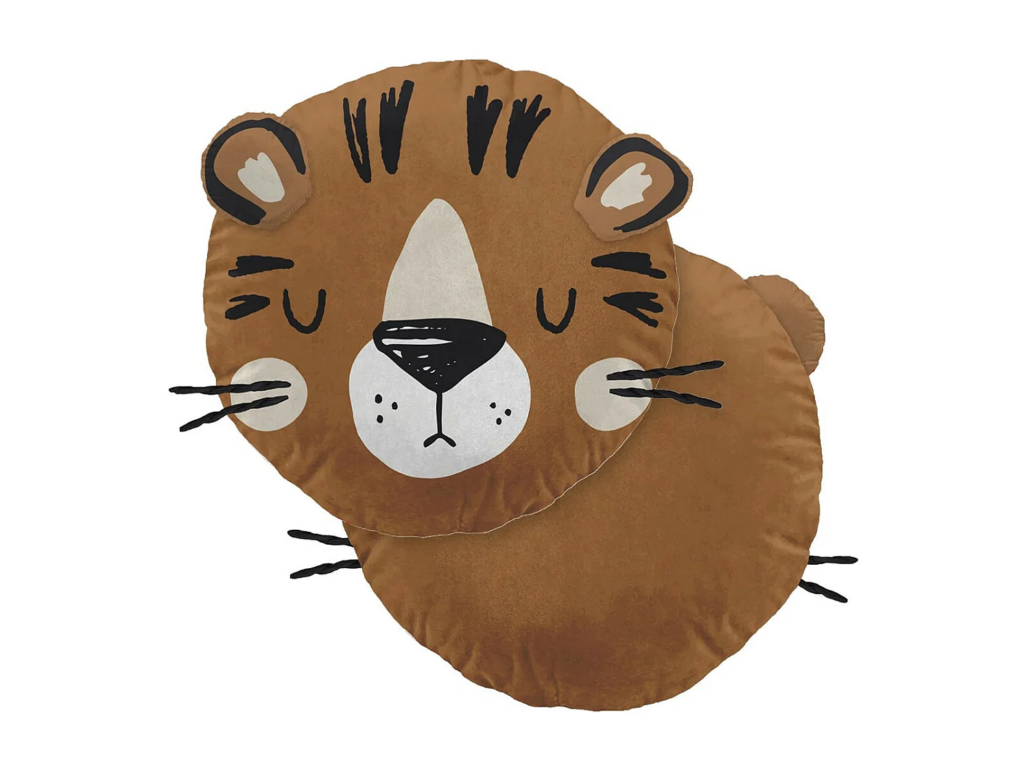 DEREK - Coussin Déhoussable Ø30cm Coton Motif Tigre