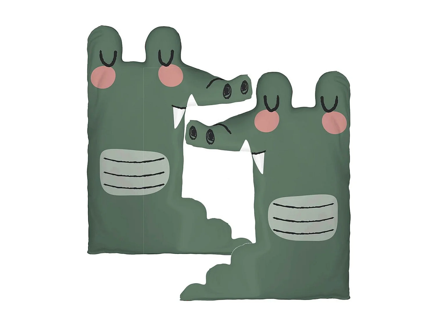 MEIKO - Coussin Décoratif 37,5x50 cm Coton Forme Croco