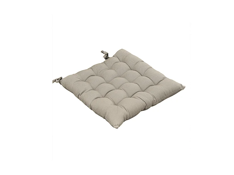 SOPHIE - Coussin de Chaise Matelassé 38x38cm Coton Coloris Grège