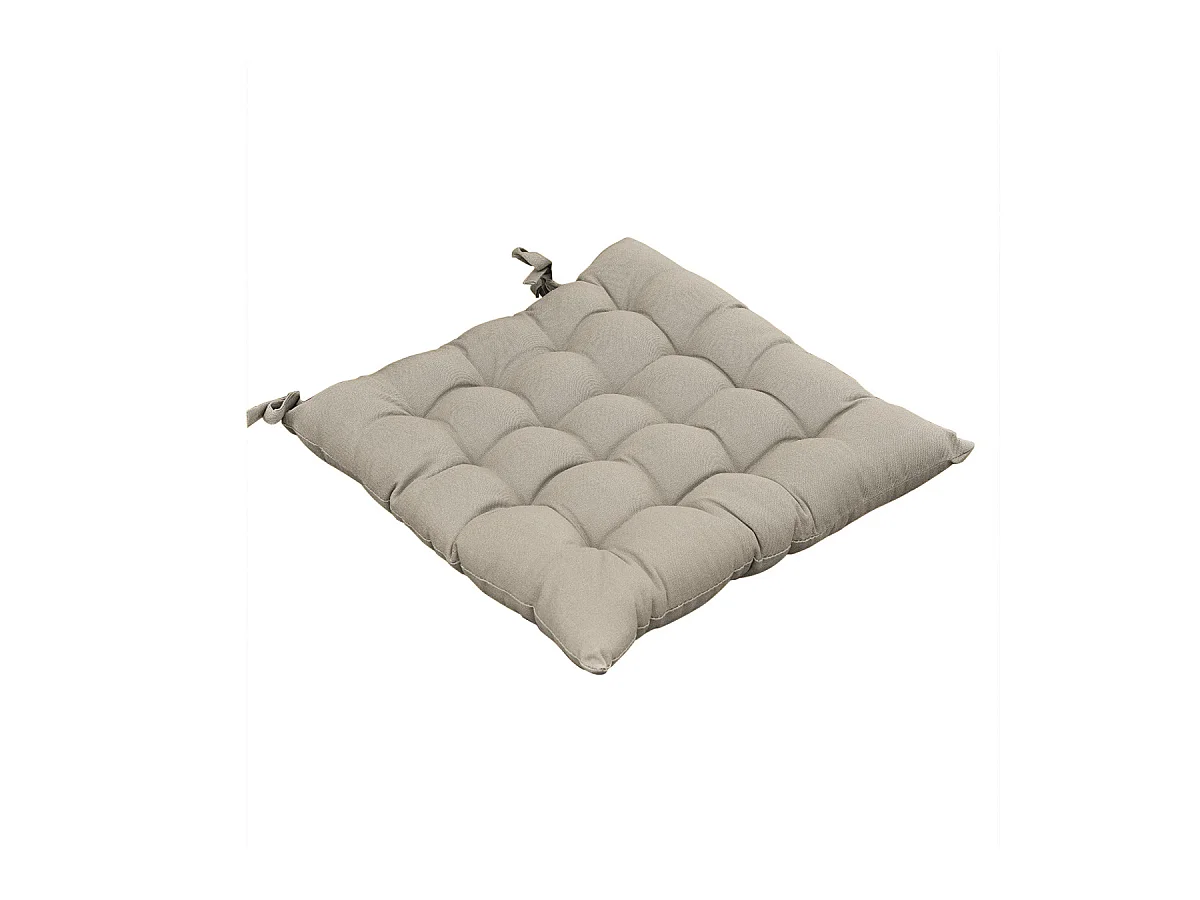 SOPHIE - Coussin de Chaise Matelassé 38x38cm Coton Coloris Grège