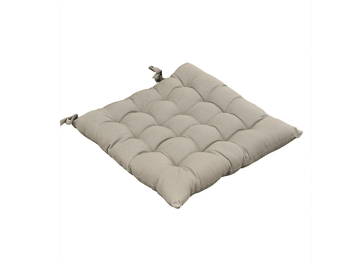 SOPHIE - Coussin de Chaise Matelassé 38x38cm Coton Coloris Grège