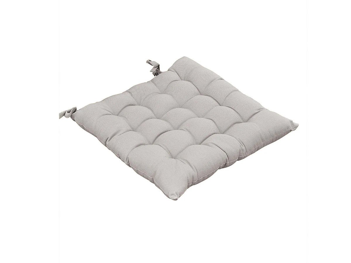 SOPHIE - Coussin de Chaise Matelassé 38x38cm Coton Coloris Nuage